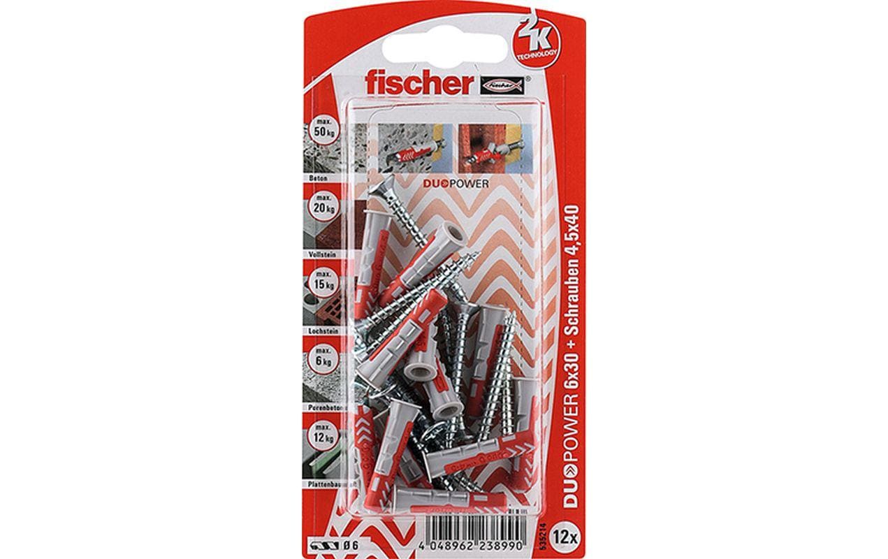 Fischer Dübel DUOPOWER 6 x 30 S, 12 Stück