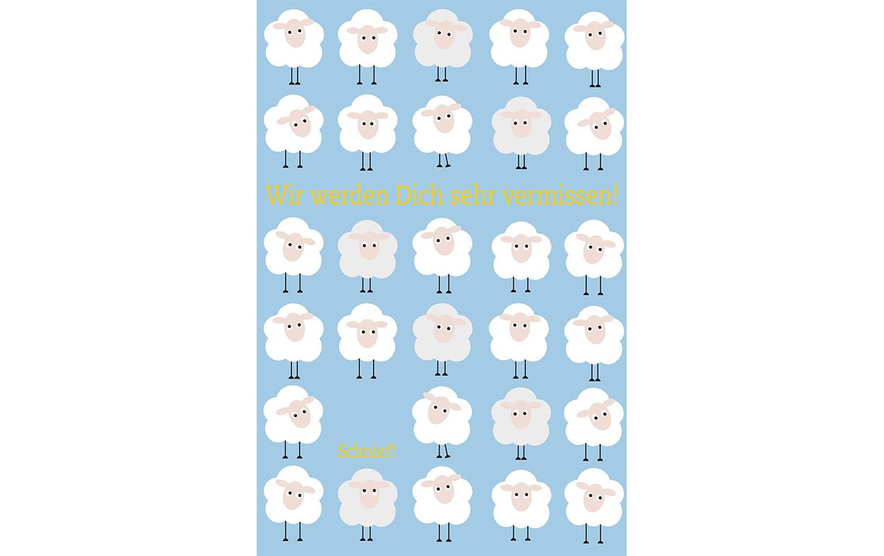 ABC Abschiedskarte Schäfchen B6