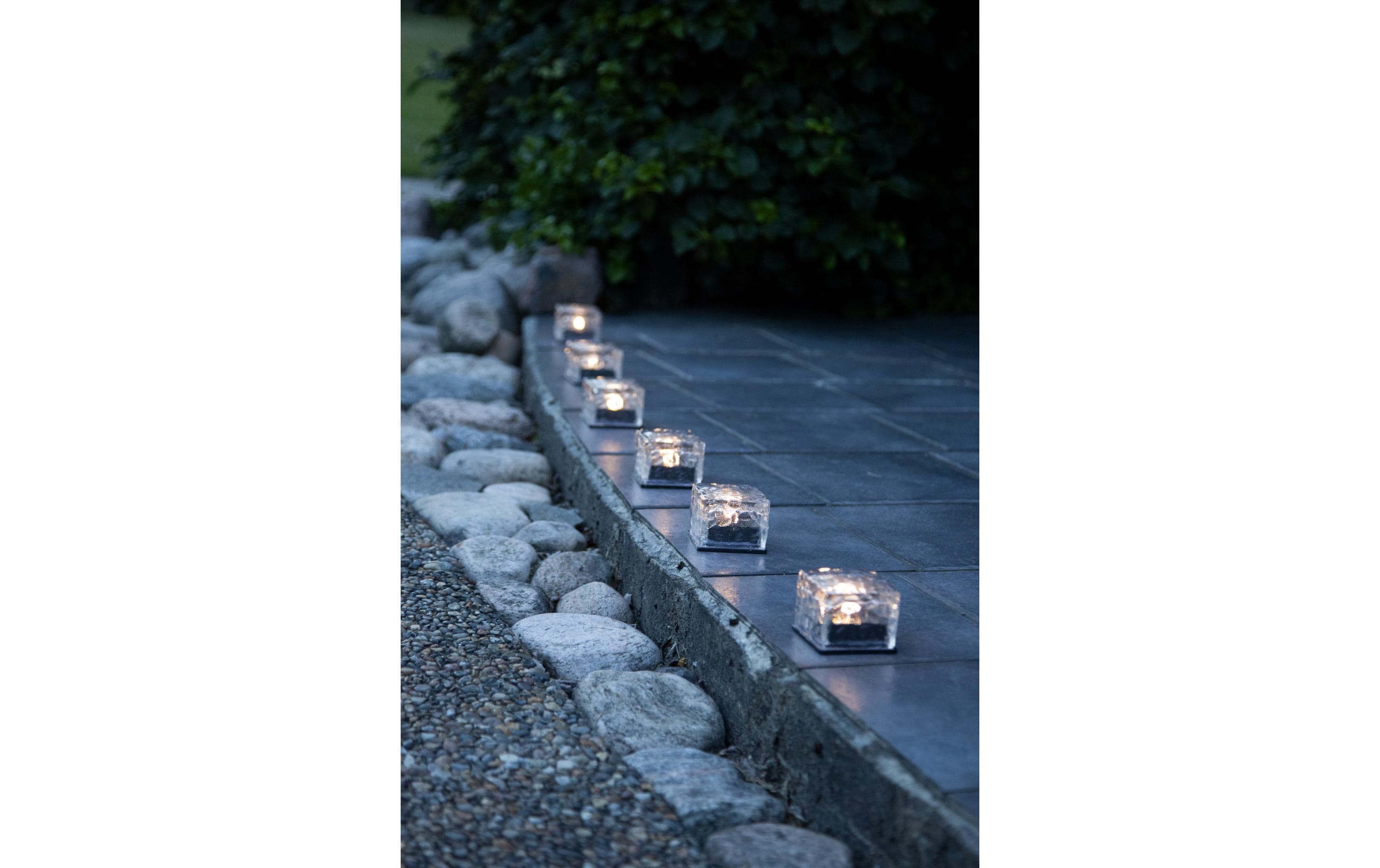 Star Trading LED Teelichter Set Solar Icecube, 7x7 cm, Transparent, 3 Stk