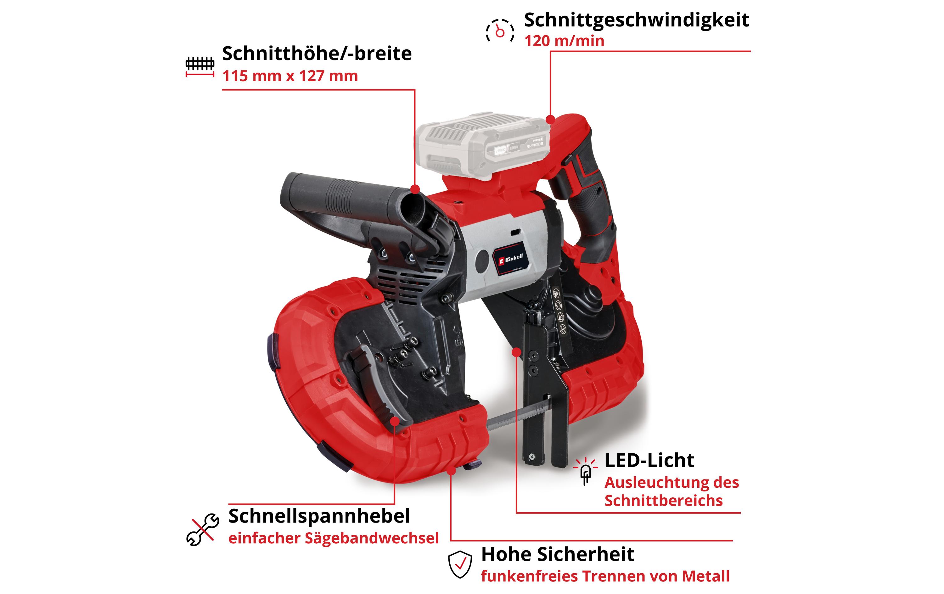 Einhell Akku-Bandsäge TE-MB 18/127 Li-Solo Einhell Akku-Bandsäge TE-MB 18/127 Li-Solo
