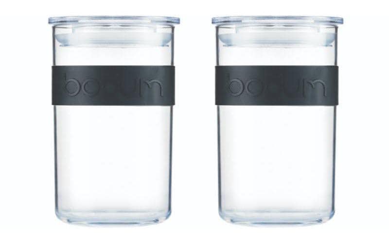Bodum Vorratsglas Presso 2 Stück, 0.6 l, Schwarz/Transparent
