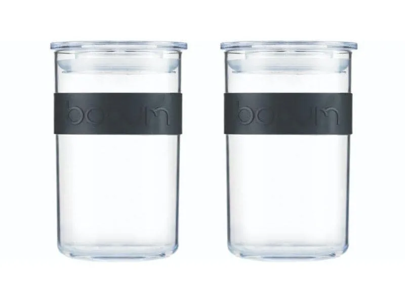 Bodum Vorratsglas Presso 2 Stück, 0.6 l, Transparent/Schwarz