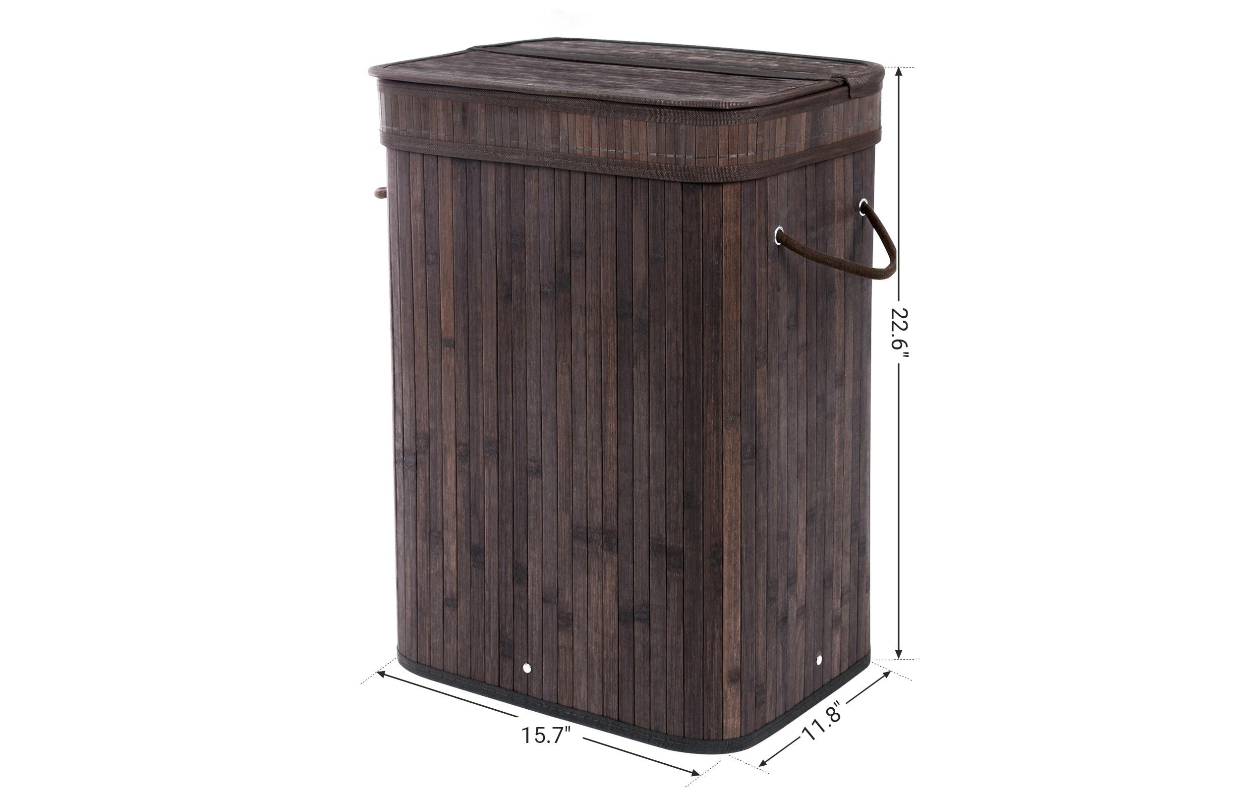 Songmics Wäschesammler für trockene Wäsche 72 l, Dunkelbraun