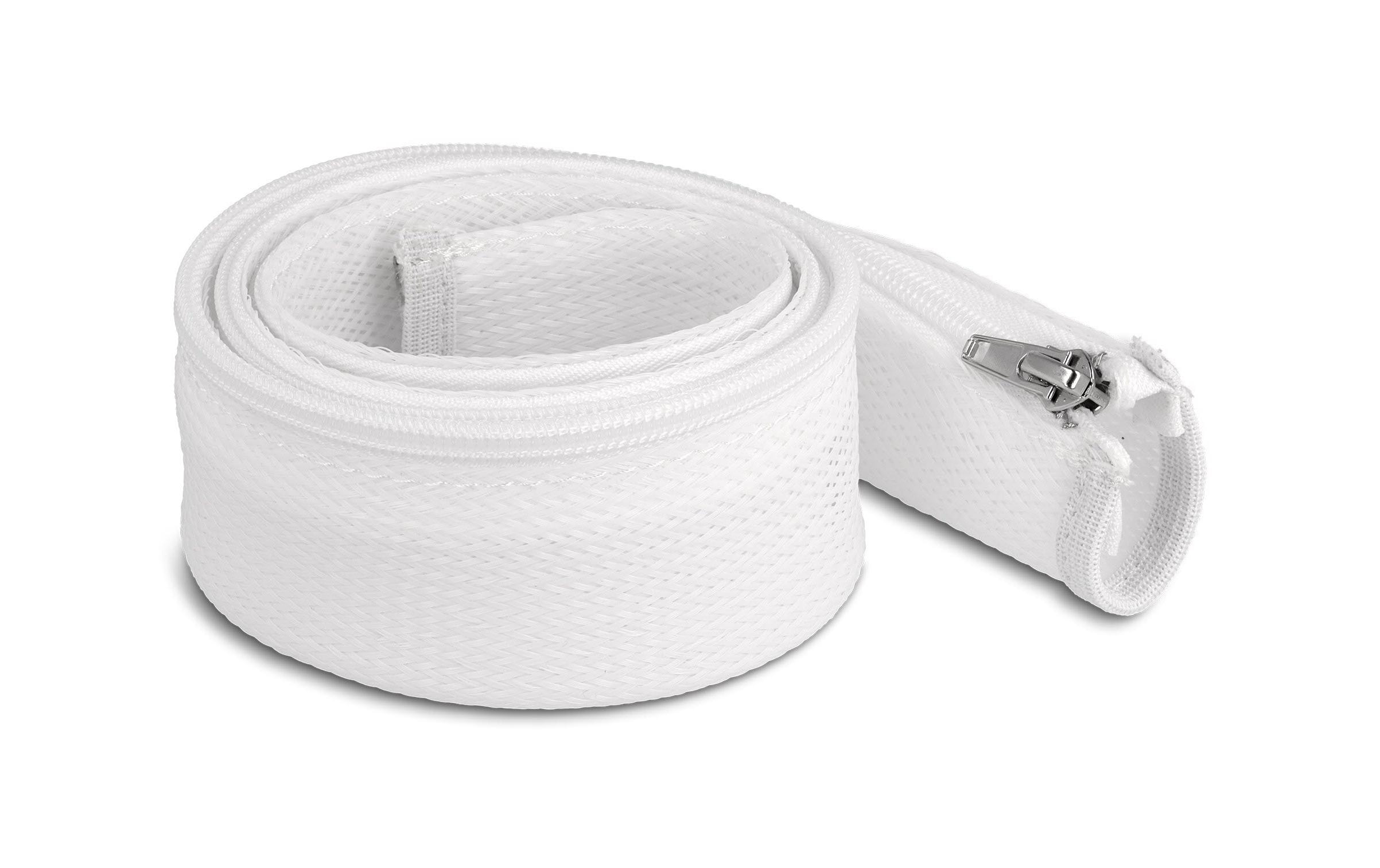 Delock Geflechtschlauch mit Reissverschluss 1 m x 50 mm Weiss Delock Geflechtschlauch mit Reissverschluss 1 m x 50 mm Weiss