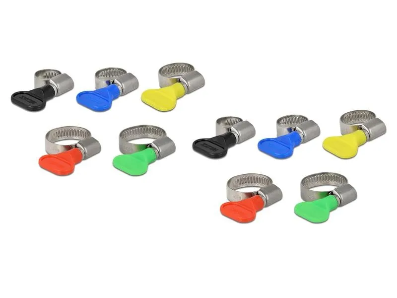 Delock Schlauchschellen-Set Diverse Grössen, Bunt 10 Stück
