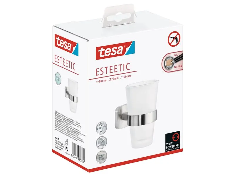 tesa Esteetic Zahnbürstenhalter ohne Bohren, silber tesa Esteetic Zahnbürstenhalter ohne Bohren, silber
