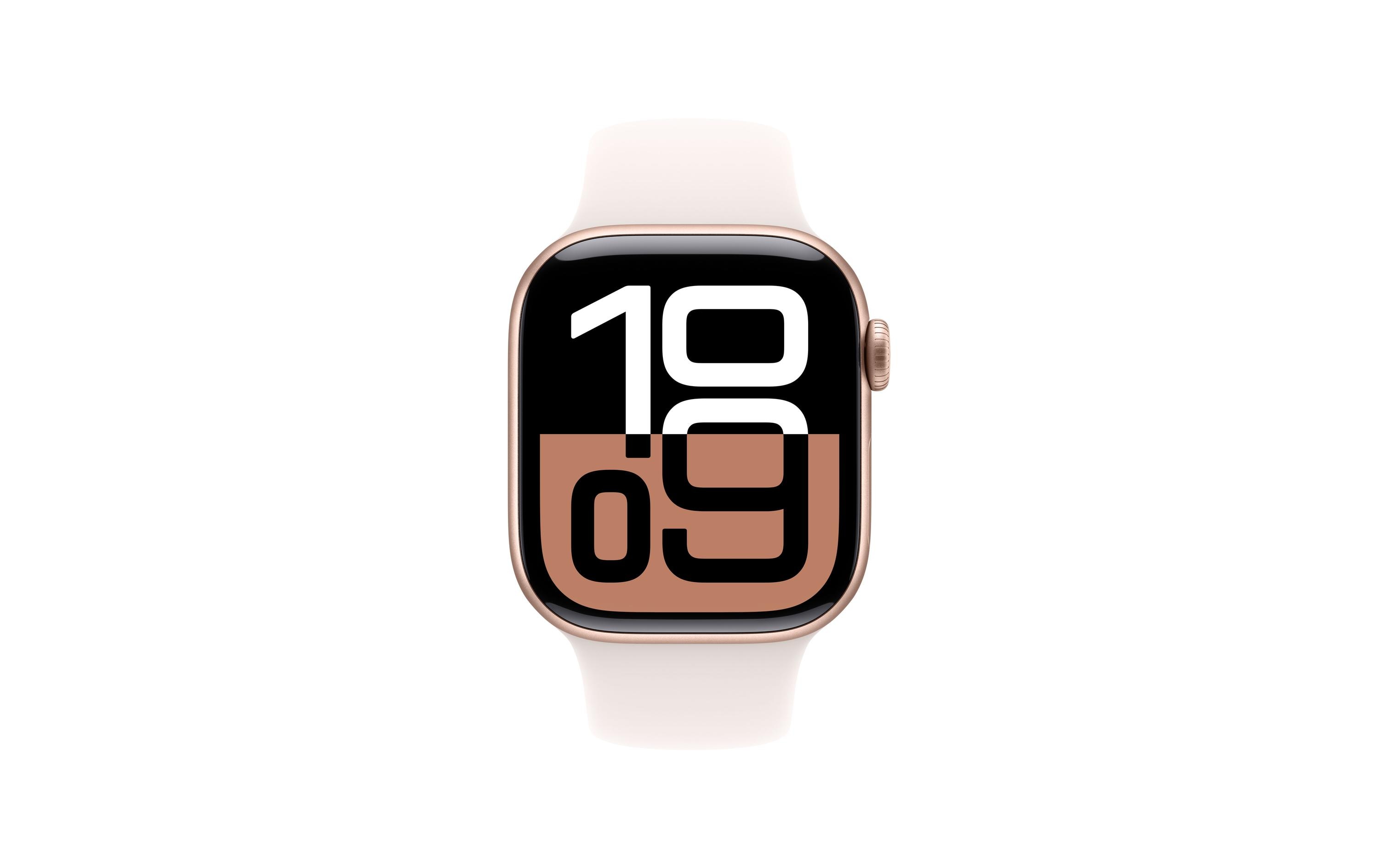 Apple Watch Series 10 42 mm Alu Roségold Sport Weiss M/L