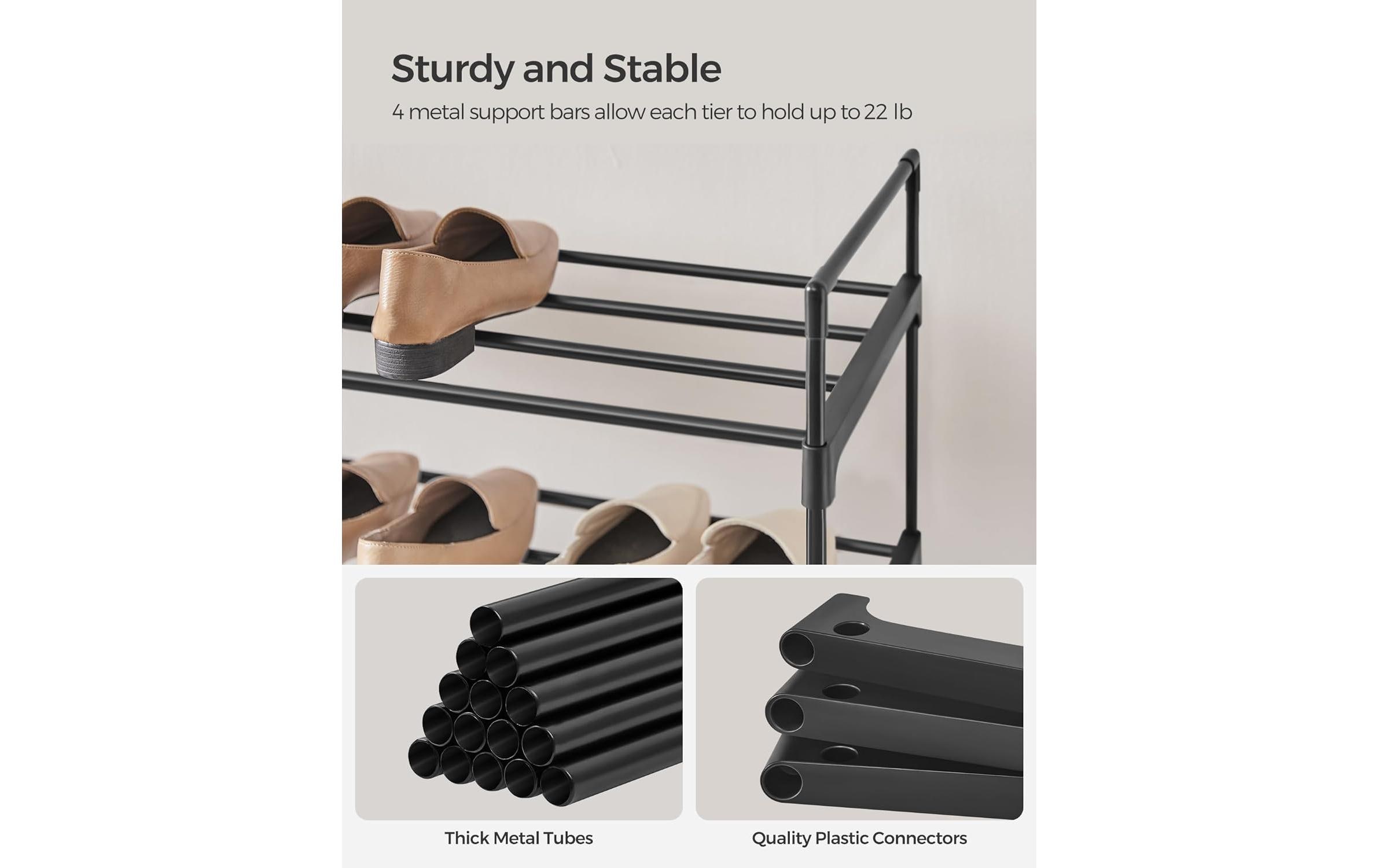 Songmics Schuhregal 92 x 74 cm, Schwarz