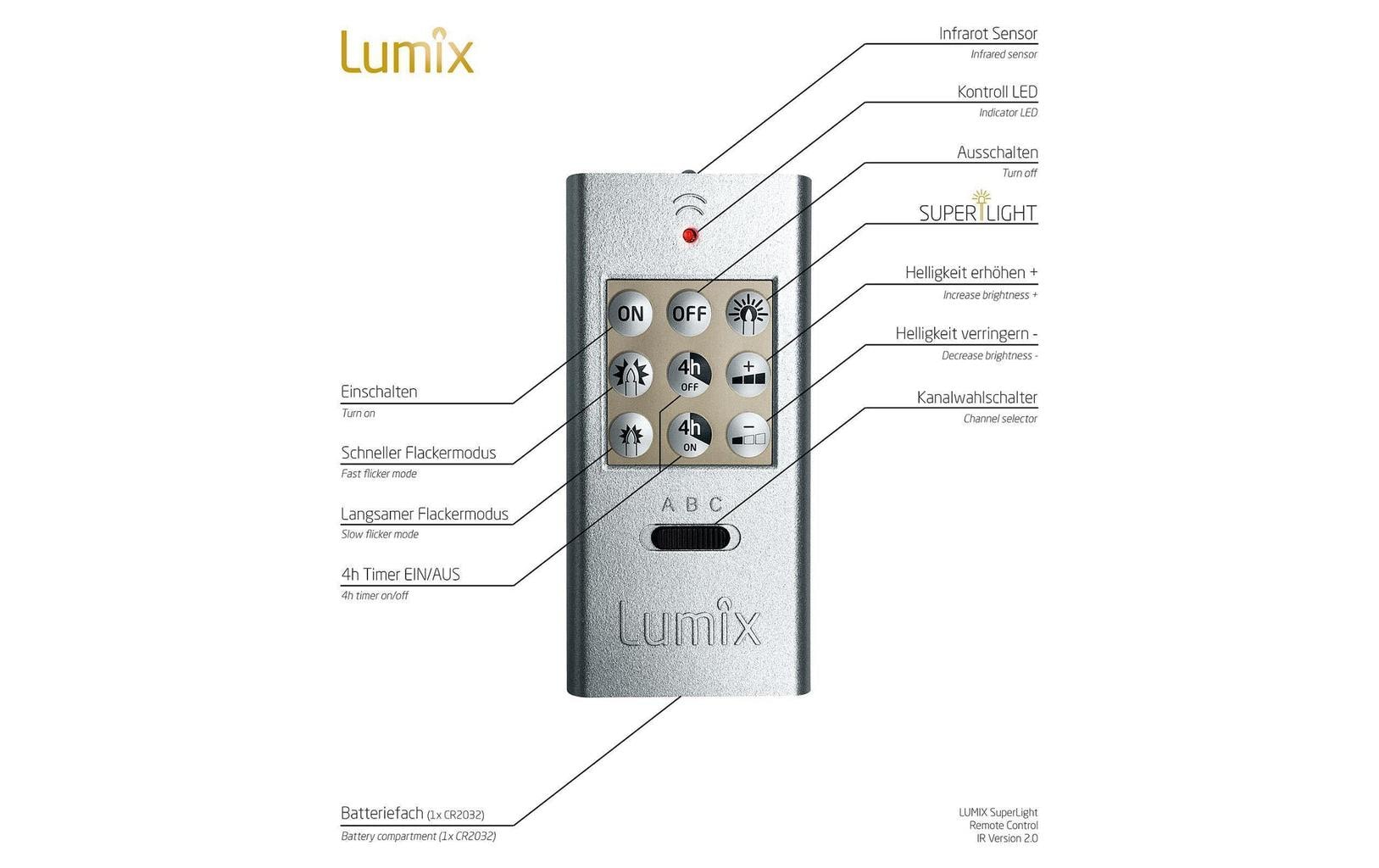 Lumix LED Baumkerze SuperLight Mini, Elfenbein, 12er-Starter Set
