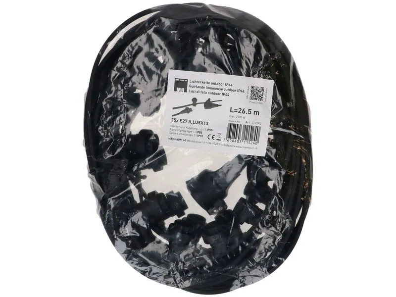 Max Hauri Lichterkette outdoor 25x E27 ILLU5 x 13 L=26.5m Typ 11 IP55 Max Hauri Lichterkette outdoor 25x E27 ILLU5 x 13 L=26.5m Typ 11 IP55