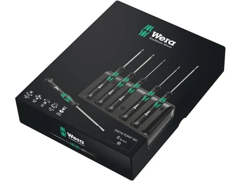 Wera Schraubenzieher-Set Kraftform Micro 2067/6 Torx, 6-teilig Wera Schraubenzieher-Set Kraftform Micro 2067/6 Torx, 6-teilig