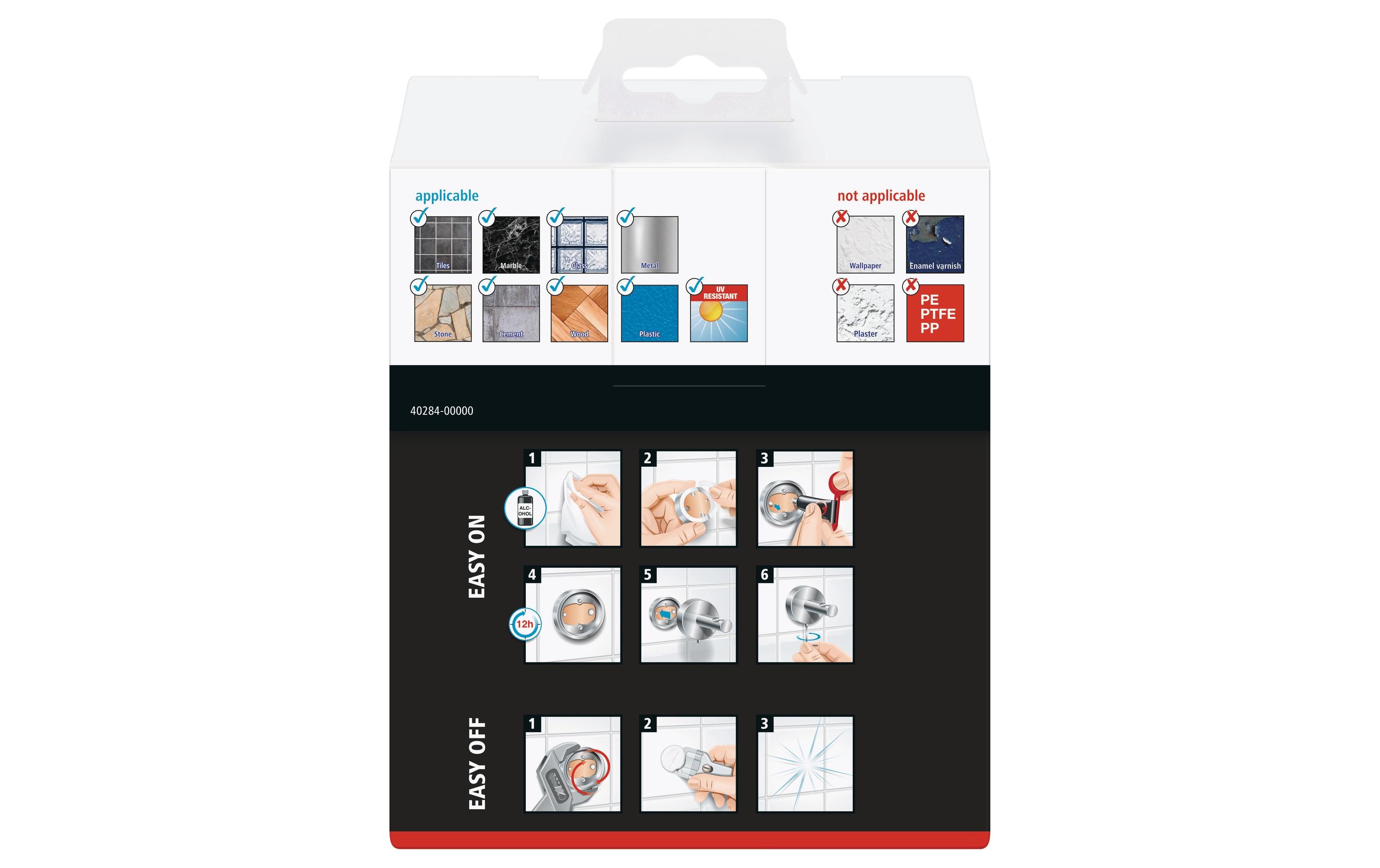 tesa Loxx Zahnbürstenhalter ohne Bohren, silber