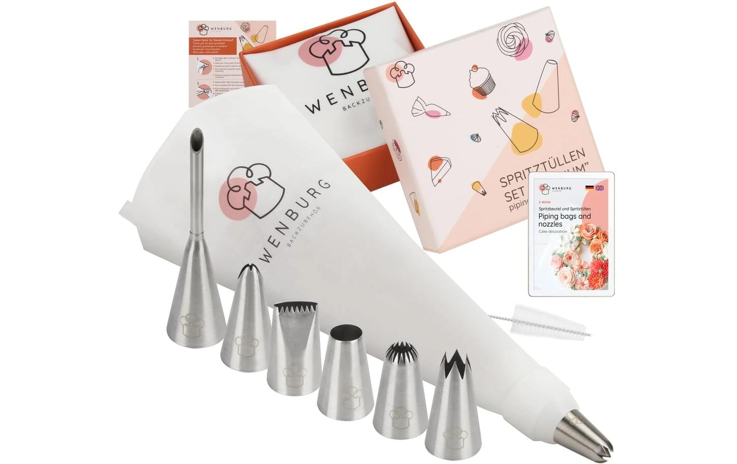 Wenburg Spritzbeutel mit Tüllen - 12-tlg. Set Wenburg Spritzbeutel mit Tüllen - 12-tlg. Set