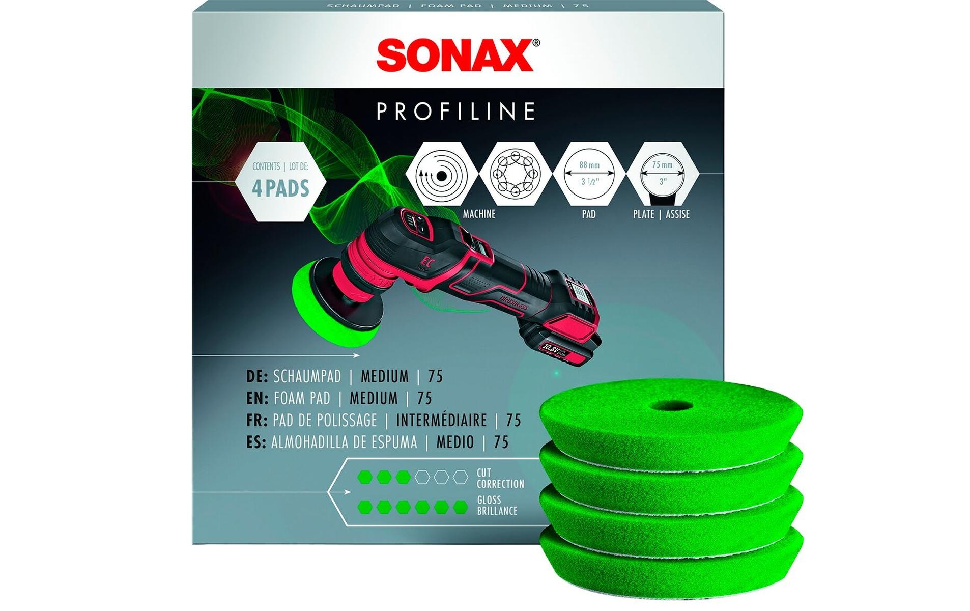 Sonax PROFILINE Polierpad, medium , Ø 90 mm, 4 Stück