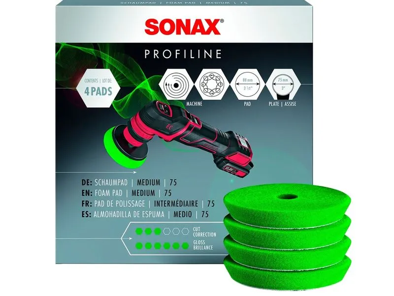 Sonax PROFILINE Polierpad, medium , Ø 90 mm, 4 Stück Sonax PROFILINE Polierpad, medium , Ø 90 mm, 4 Stück