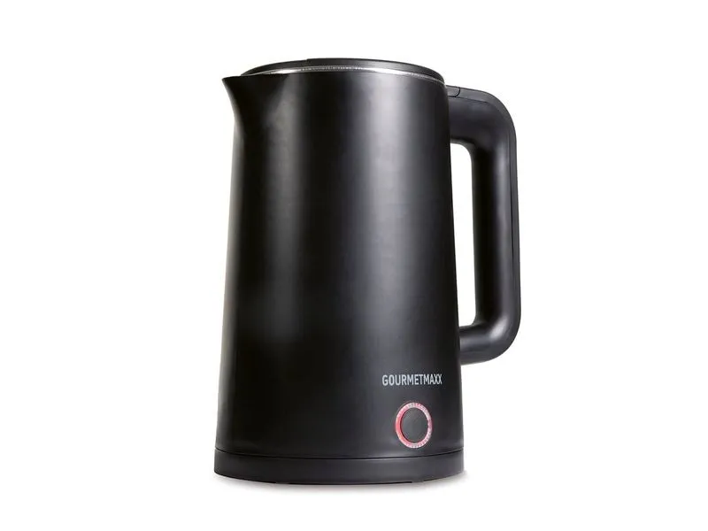 GOURMETmaxx Wasserkocher 30387 1.5 l, Schwarz/Schwarz matt
