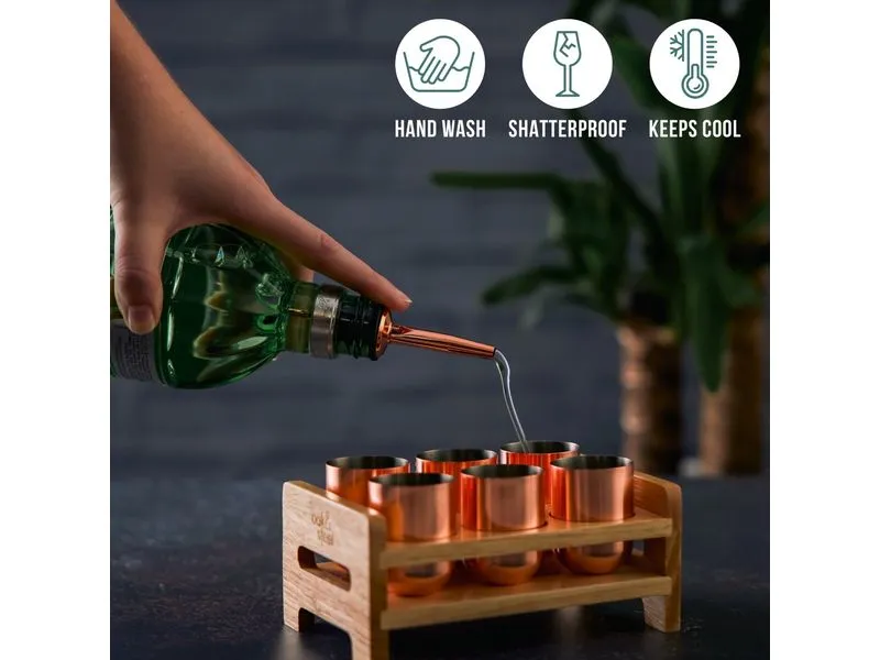 Oak & Steel Schnapsglas 50 ml, 6 Stück, Rosegold
