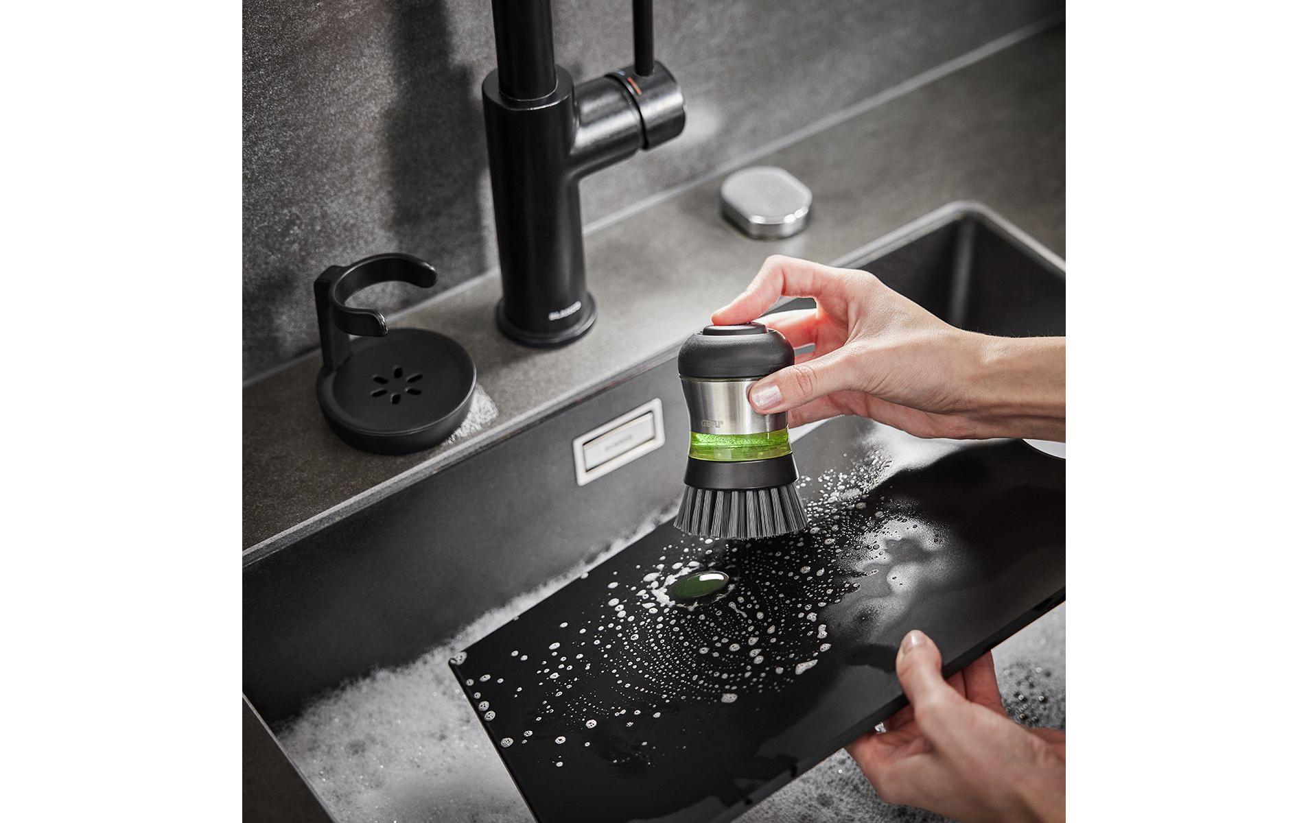 GEFU Spülbürste Swift mit Spülmittelbehälter, Schwarz