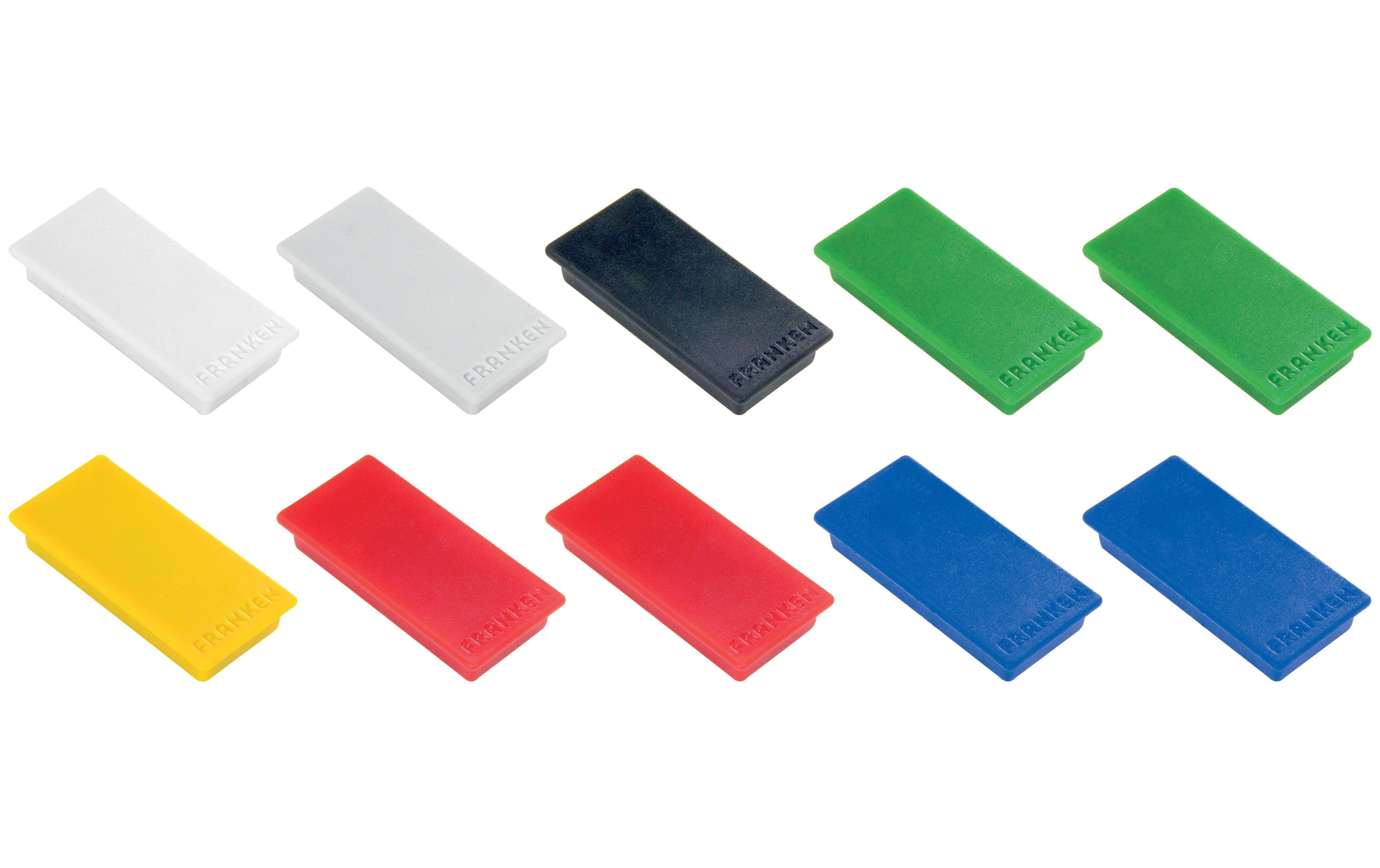 Franken Haftmagnet 23 x 50 mm, 10 Stück, Sortiert Franken Haftmagnet 23 x 50 mm, 10 Stück, Sortiert