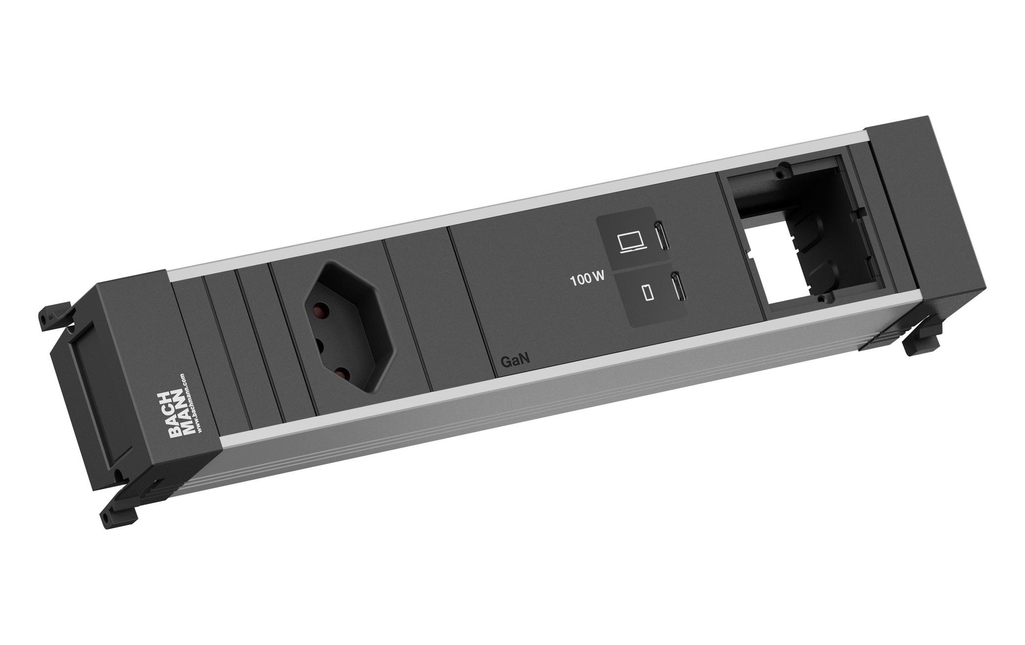 Bachmann Einbausteckerleiste POWER FRAME M 1xT13 1xUSB C/C 100W 1xCM