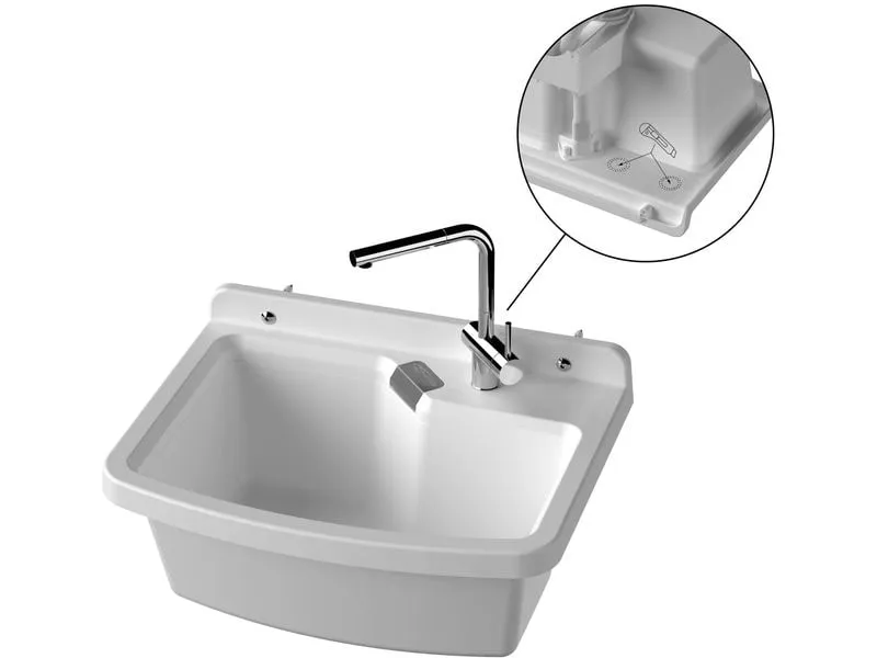 Mateu Ausgussbecken Vela 50 weiss, Polypropylen Weiss Polypropylen