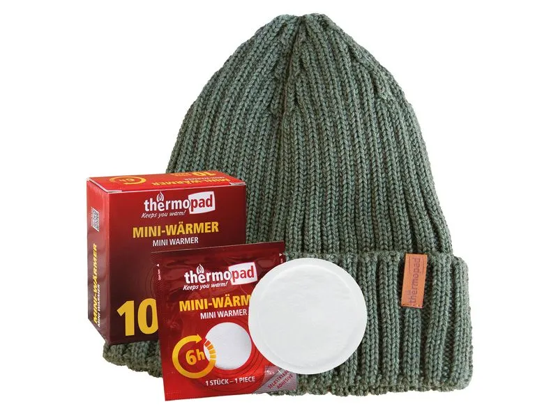 Thermopad multi BEANIE Merino inkl. 10 Miniwärmer - Olive Thermopad multi BEANIE Merino inkl. 10 Miniwärmer - Olive