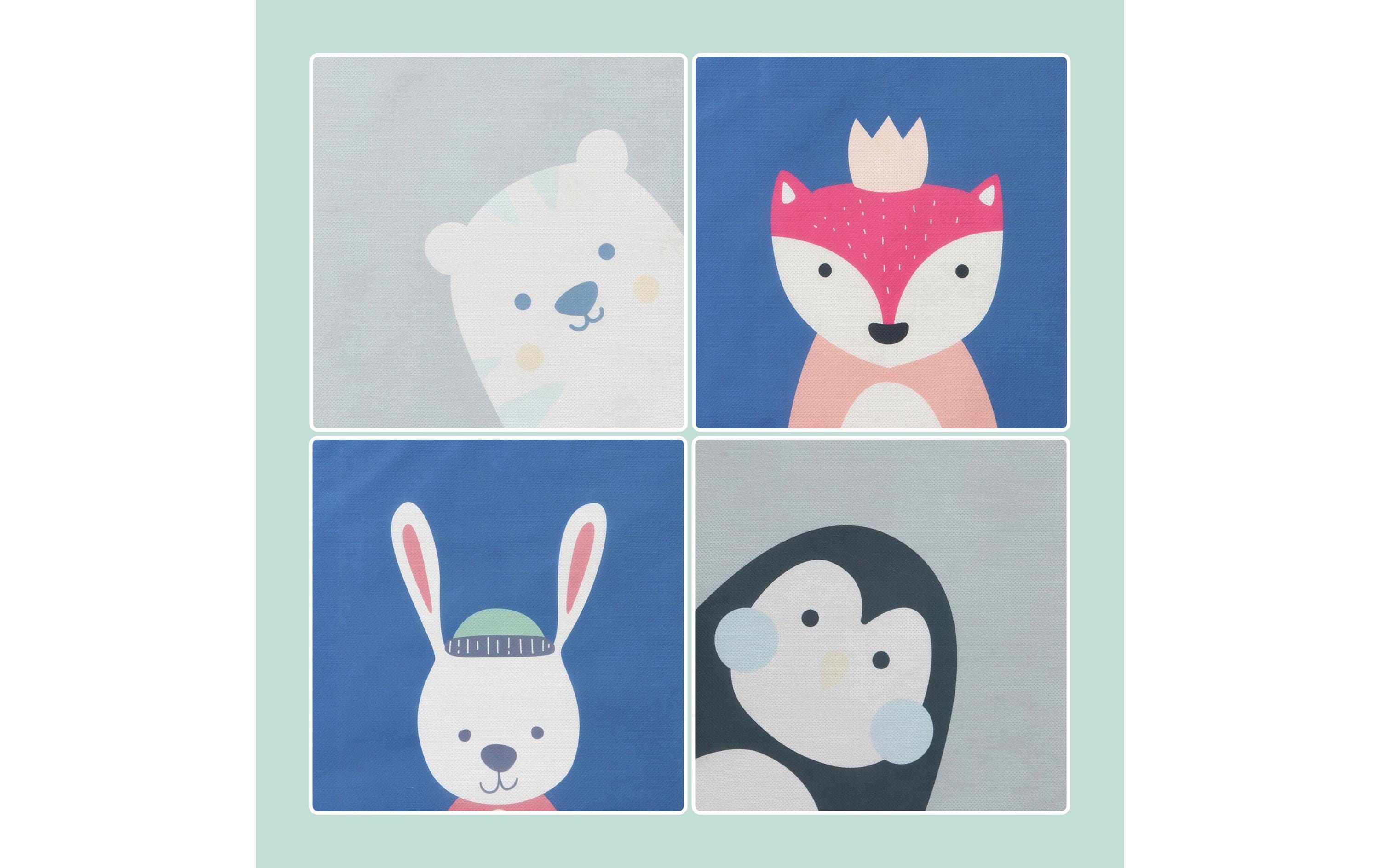 relaxdays Spielzeugbox Tiere 4 Stück