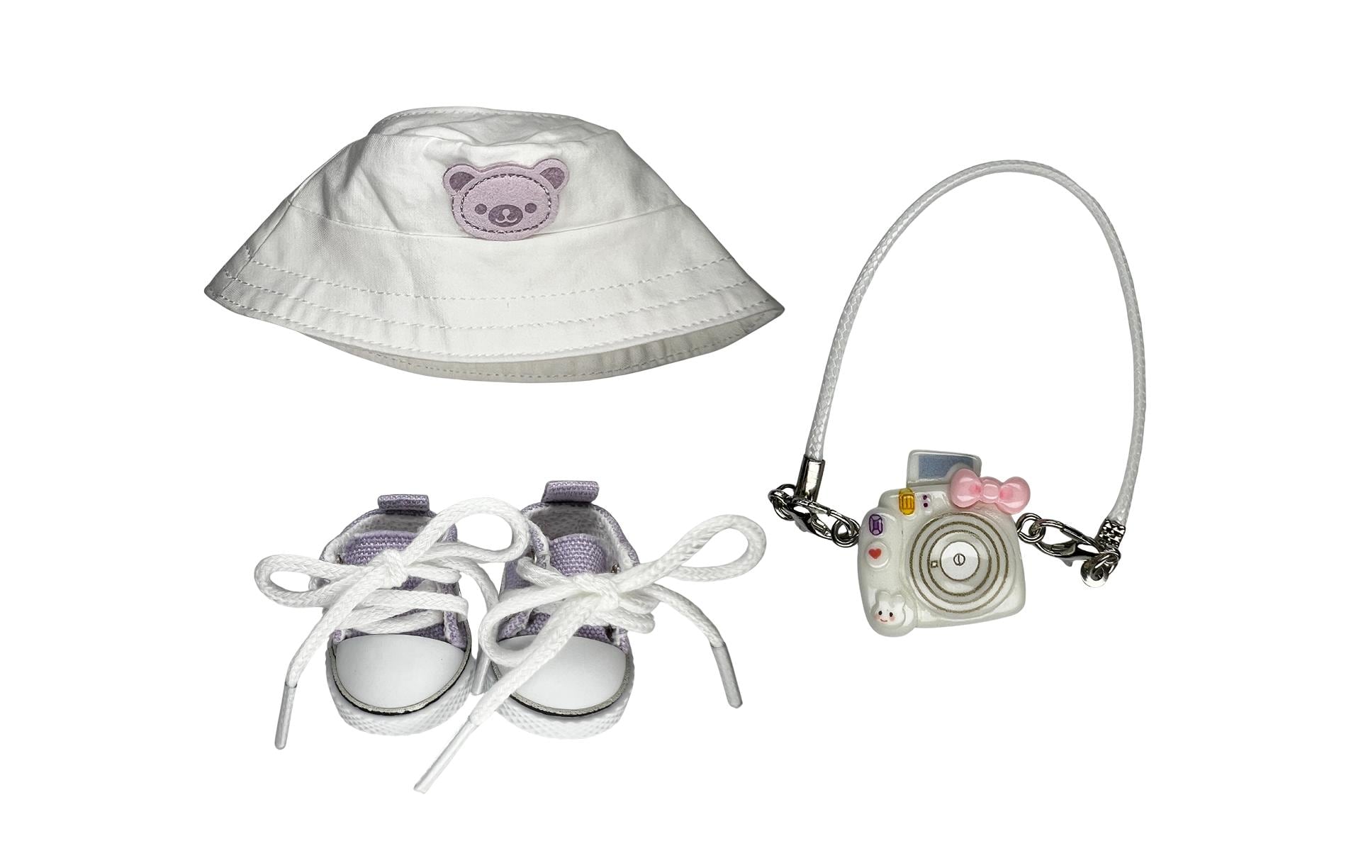 Nize Puppenkleidung Labubu Accessoire Set-Tourist, Weiss