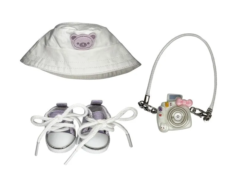 Nize Puppenkleidung Labubu Accessoire Set-Tourist, Weiss Nize Puppenkleidung Labubu Accessoire Set-Tourist, Weiss