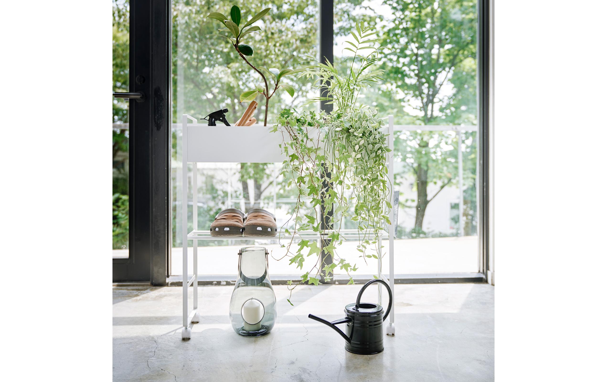 Yamazaki Servierwagen mit Korb Tower Weiss