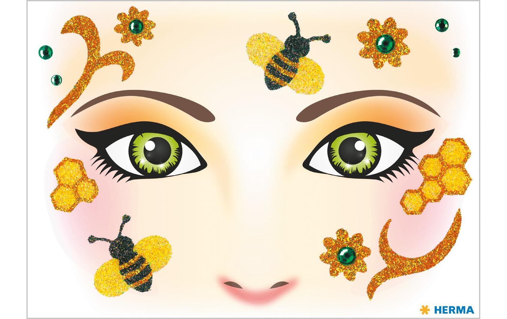 Herma Stickers Tattoos Face Art Honey Bee, 1 Stück