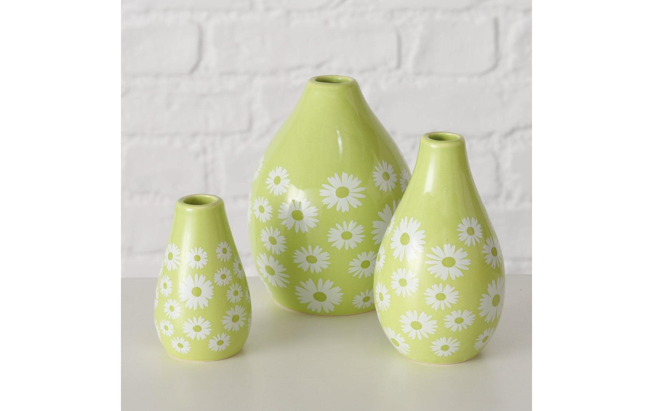 Boltze Vasen-Set Daisie 3-teilig, Hellgrün