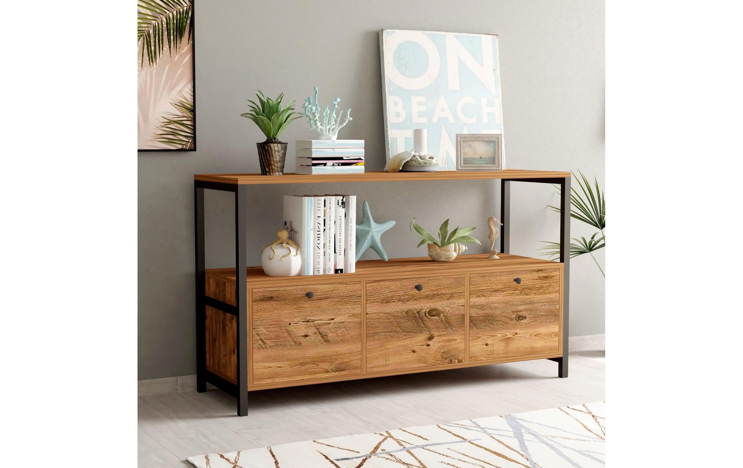 Woody Fashion Konsolentisch Nero v2 120 x 75 cm, Braun/Schwarz