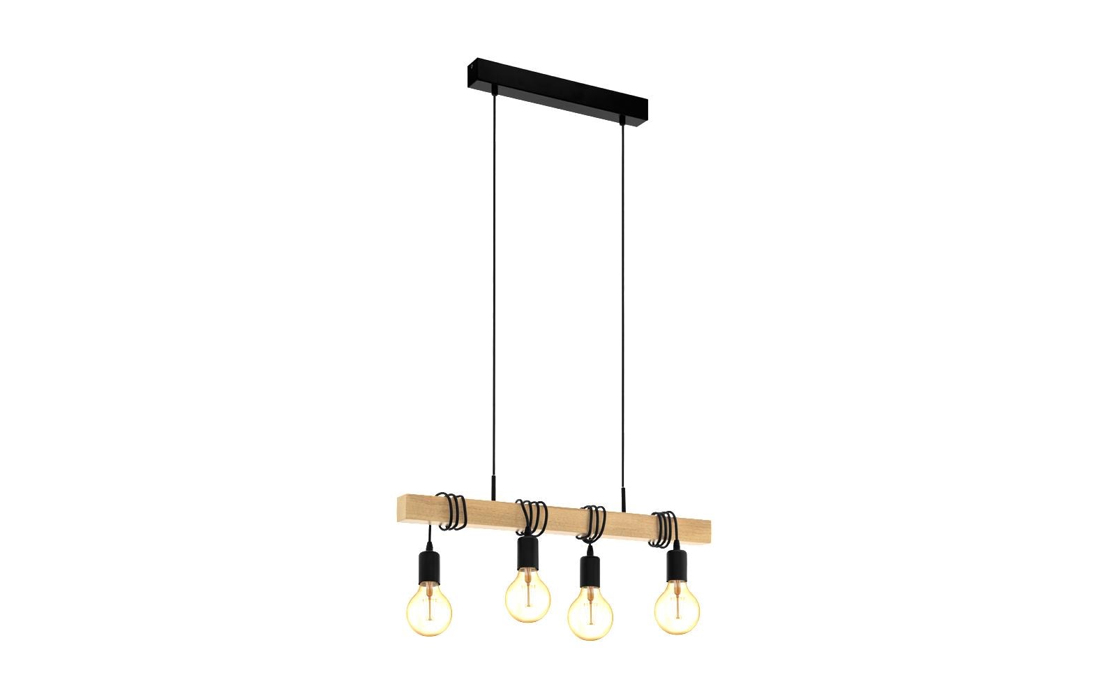 EGLO Leuchten Pendelleuchte TOWNSHEND 4x E27 Schwarz EGLO Leuchten Pendelleuchte TOWNSHEND 4x E27 Schwarz