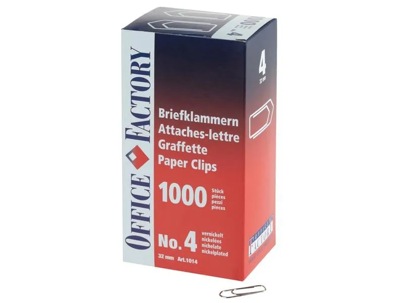 Smart Office Büroklammer Gr. 4, Länge 32 mm, 1000 Stück Smart Office Büroklammer Gr. 4, Länge 32 mm, 1000 Stück