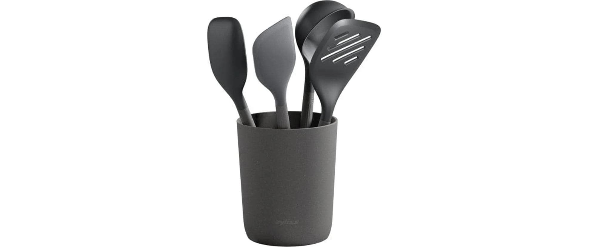Zyliss Küchenutensilien mit Ständer 5-teilig, Grau/Schwarz Zyliss Küchenutensilien mit Ständer 5-teilig, Grau/Schwarz