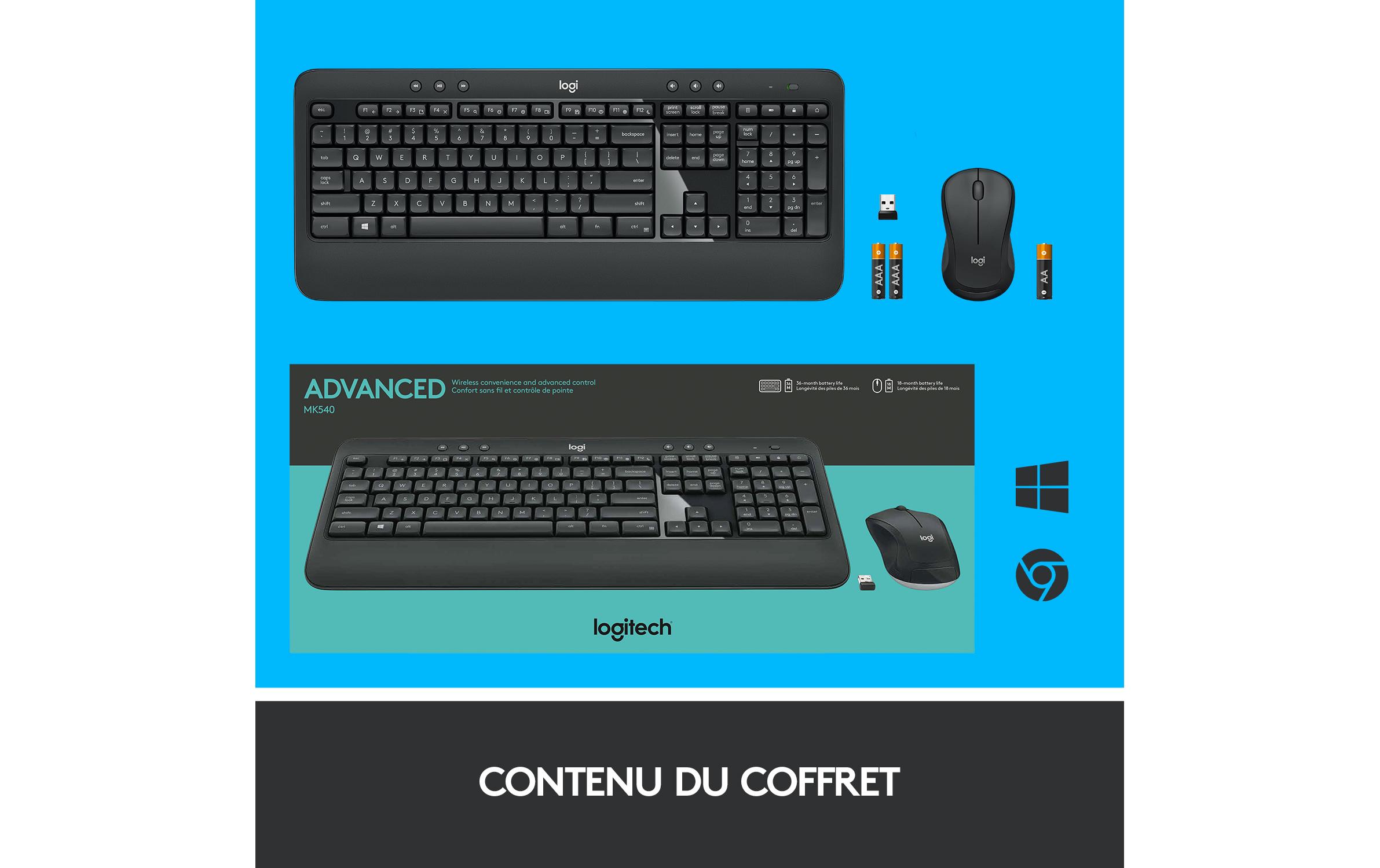 Logitech Tastatur-Maus-Set MK540 Advanced US-Layout, für Windows