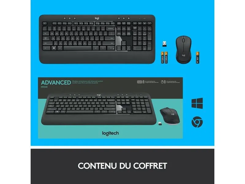 Logitech Tastatur-Maus-Set MK540 Advanced US-Layout, für Windows Logitech Tastatur-Maus-Set MK540 Advanced US-Layout, für Windows