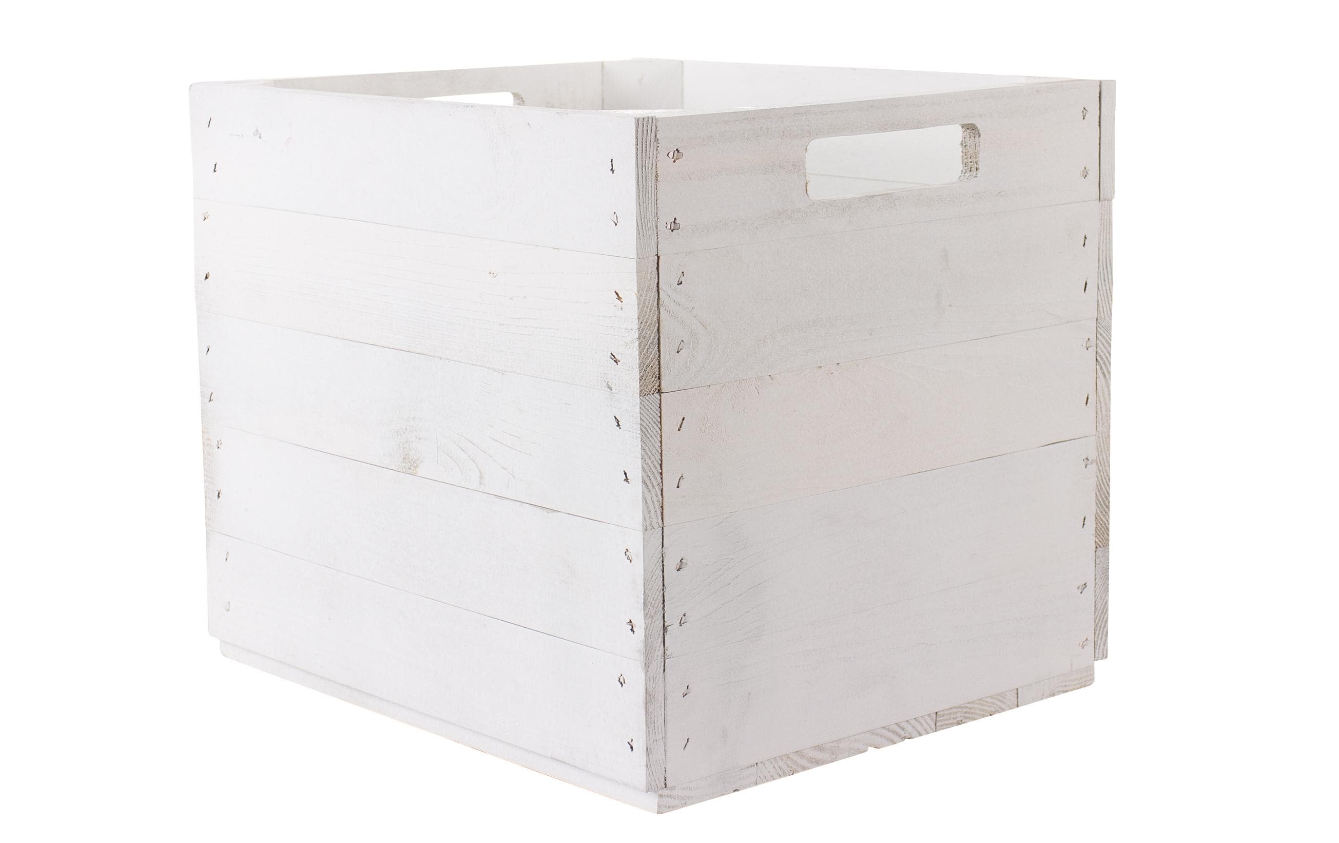 Holz Zollhaus Aufbewahrungskiste Vintage 33 x 38 cm, Weiss