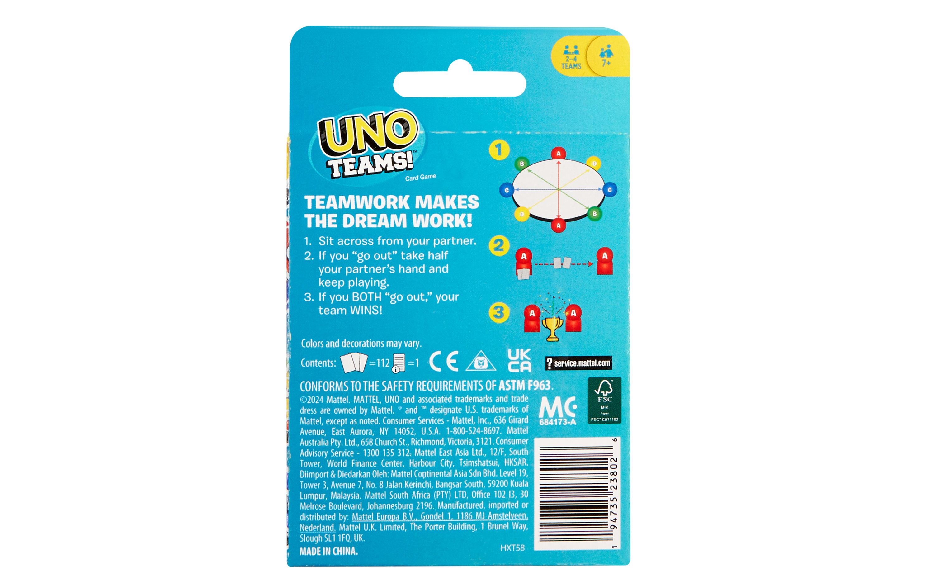 Mattel Spiele Kartenspiel UNO Teams