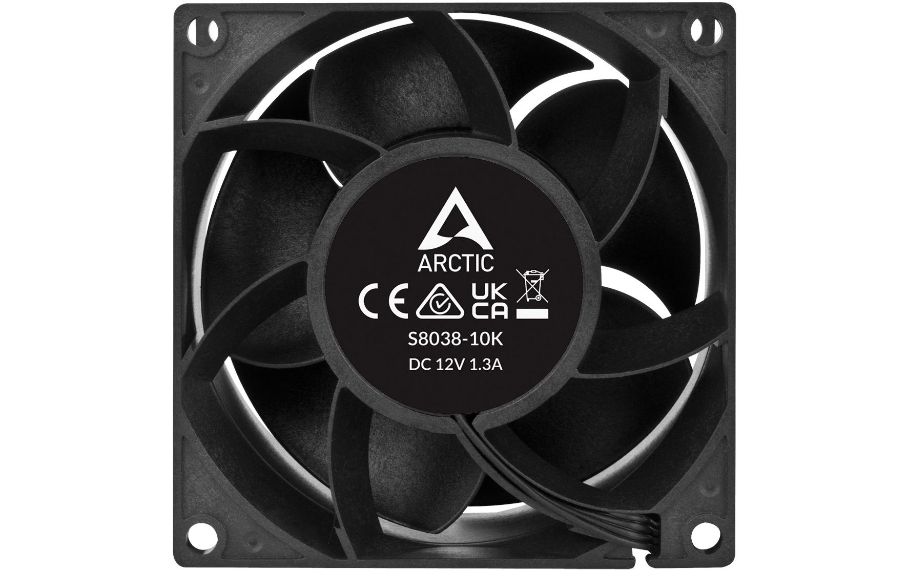 Arctic Cooling PC-Lüfter S8038-10K, 80 mm, 10000 RPM, Schwarz, 4 Stück Arctic Cooling PC-Lüfter S8038-10K, 80 mm, 10000 RPM, Schwarz, 4 Stück