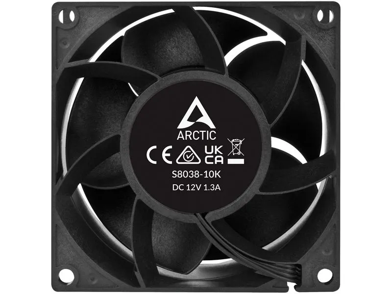 Arctic Cooling PC-Lüfter S8038-10K, 80 mm, 10000 RPM, Schwarz, 4 Stück
