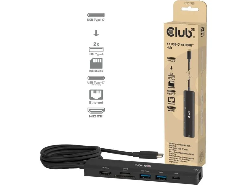Club 3D Dockingstation CSV-2555 Hub Type-C 7-1 Club 3D Dockingstation CSV-2555 Hub Type-C 7-1