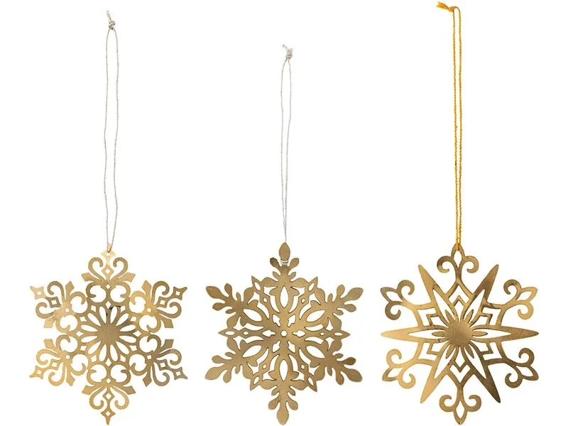 Bloomingville Weihnachtsschmuck Mani Ornament 3-teilig, Gold