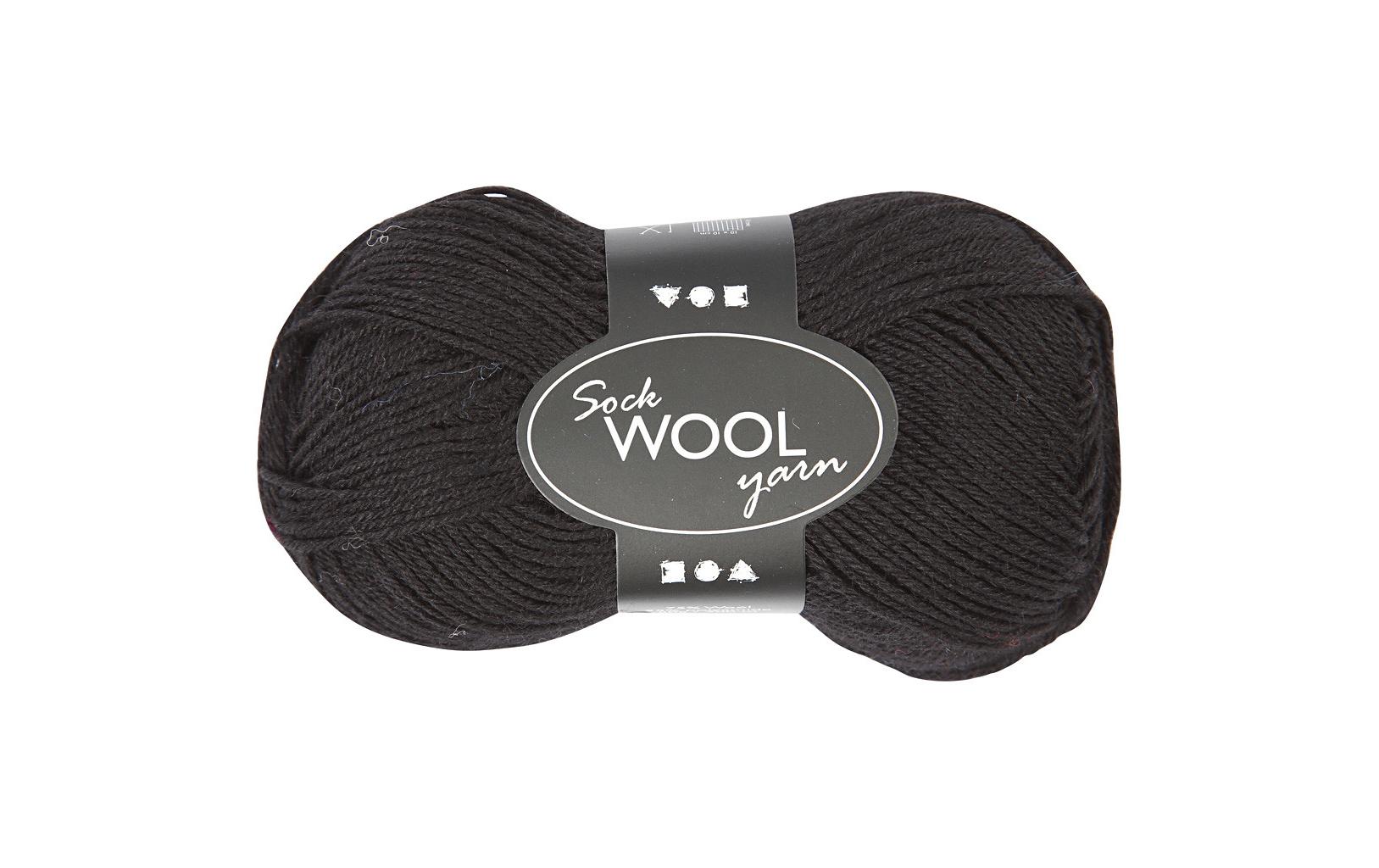 Creativ Company Wolle 50 g für Socken, Schwarz Creativ Company Wolle 50 g für Socken, Schwarz