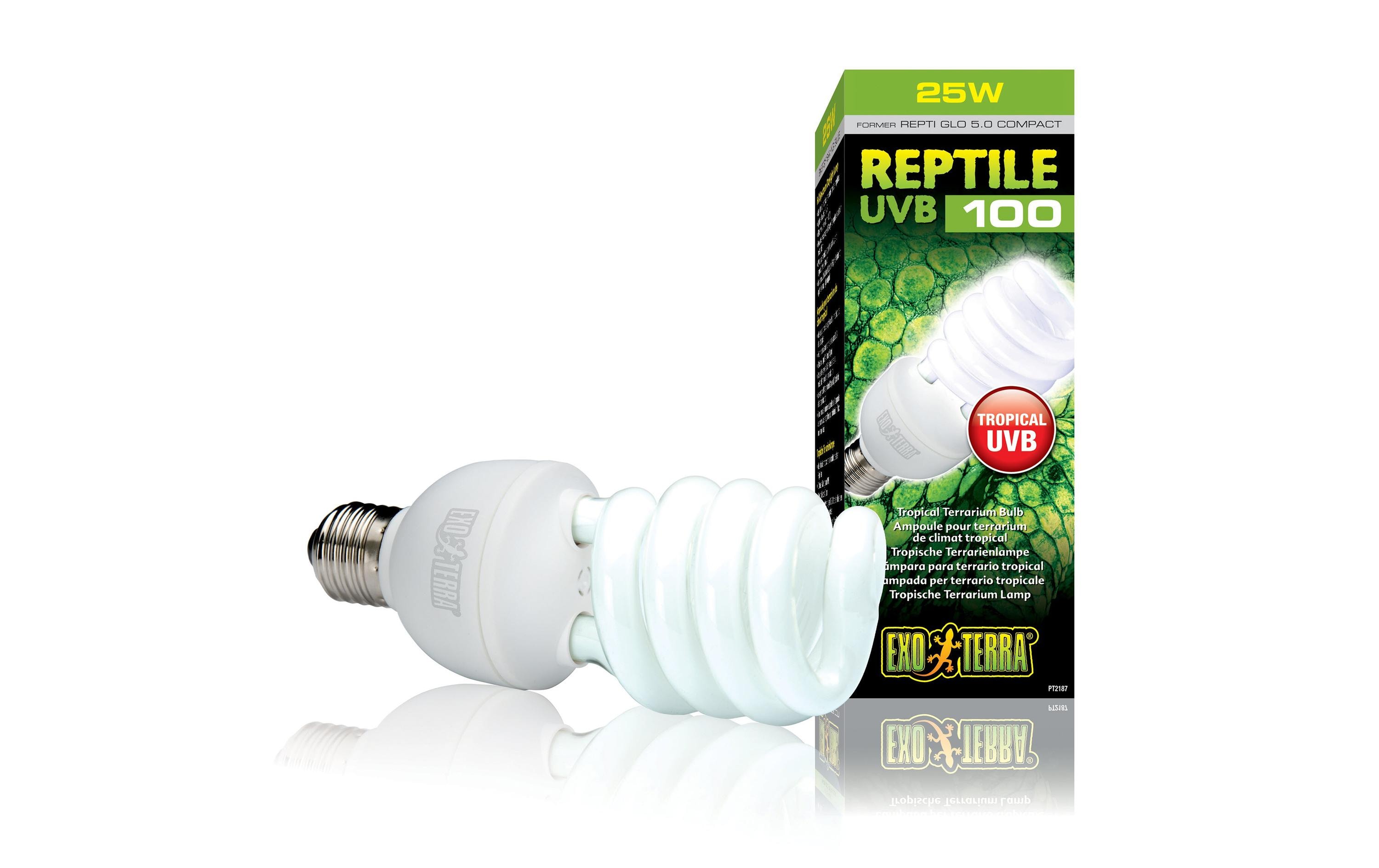 Exo Terra Terrarienlampe Reptile UVB100 E27, 25W, 19.4 cm Exo Terra Terrarienlampe Reptile UVB100 E27, 25W, 19.4 cm