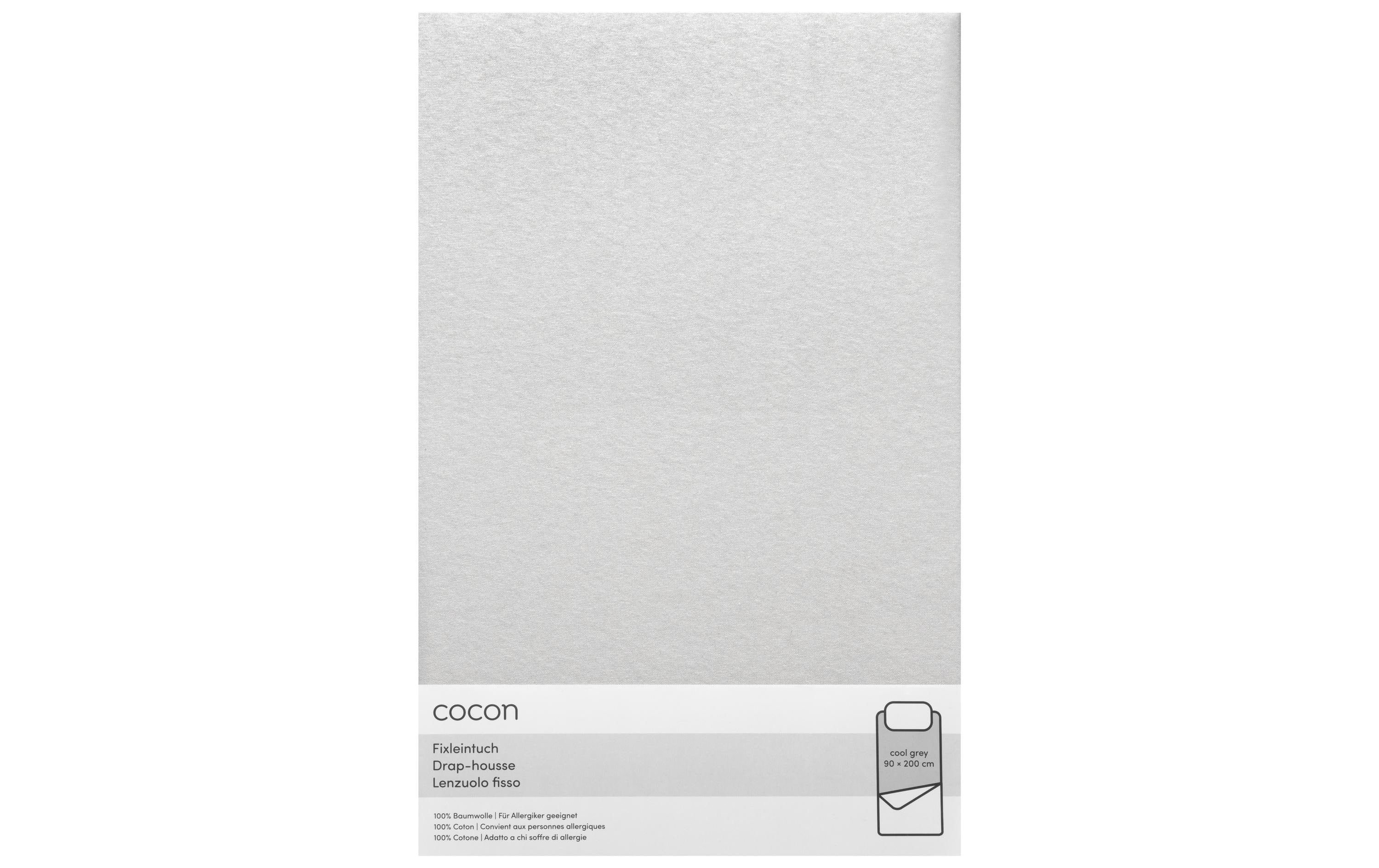 COCON Fixleintuch 90-100 x 200 cm, Hellgrau