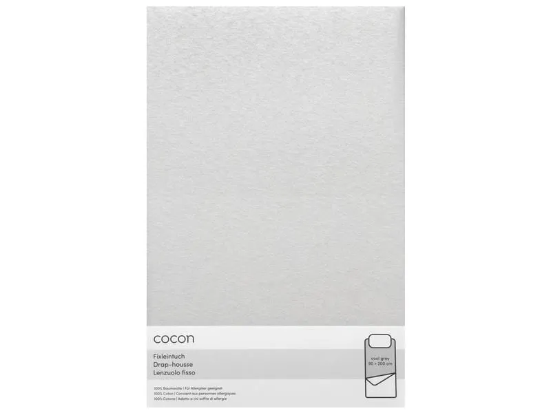 COCON Fixleintuch 90-100 x 200 cm, Hellgrau COCON Fixleintuch 90-100 x 200 cm, Hellgrau