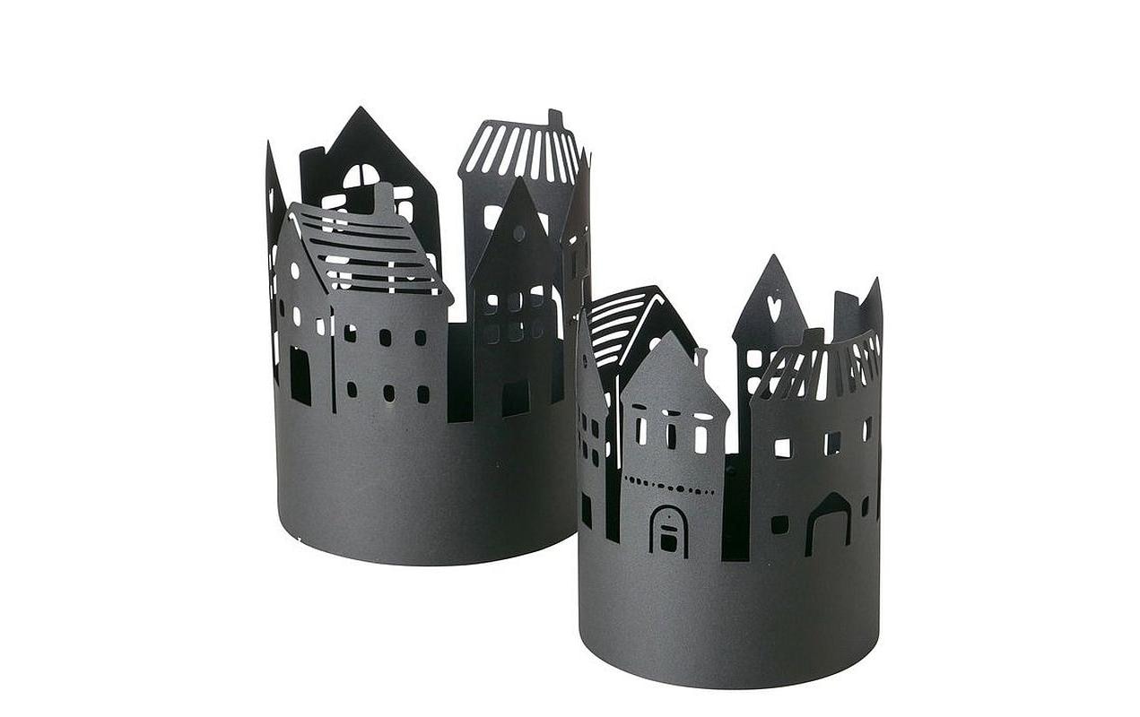 Boltze Kerzenhalter Nordy 2 Stück, Schwarz