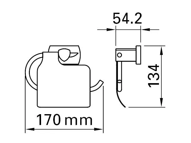 BIASCA Toilettenpapierhalter 5.4 x 17 x 13.4 cm Chrom